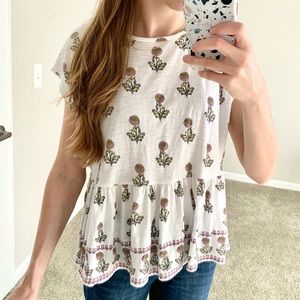 Loft floral peplum tee